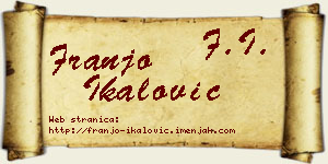 Franjo Ikalović vizit kartica